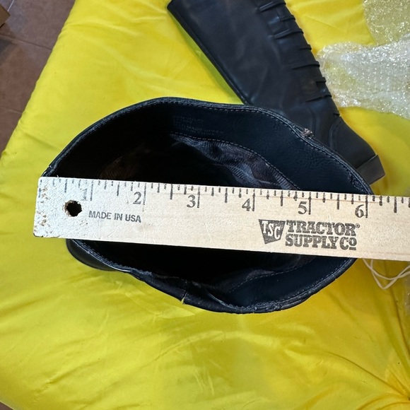 Rampage Black Knee High Riding Boots Women’s 8M Faux Leather Side Zip Straps - Picture 8 of 13